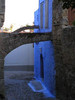 Blauw huis in Rhodos stad